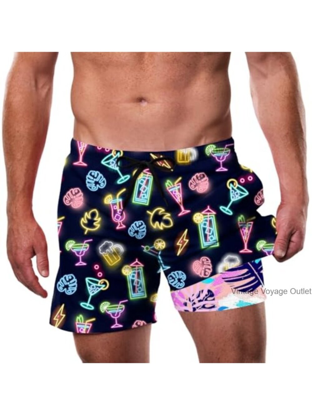 Men's Swim Trunks with Compression Liner Quick Dry 5.5-Inch